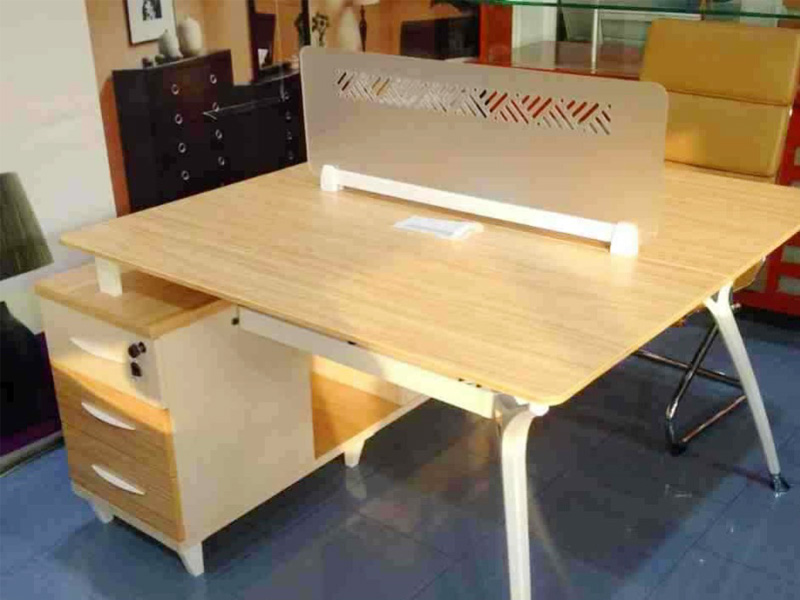Brown and Cream 2 Seater Workstation