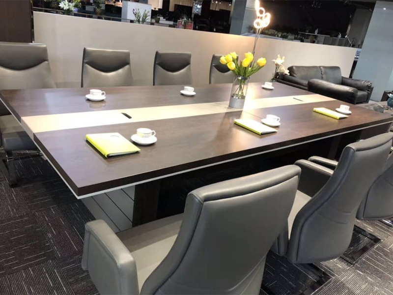 Brown and Cream Conference Table