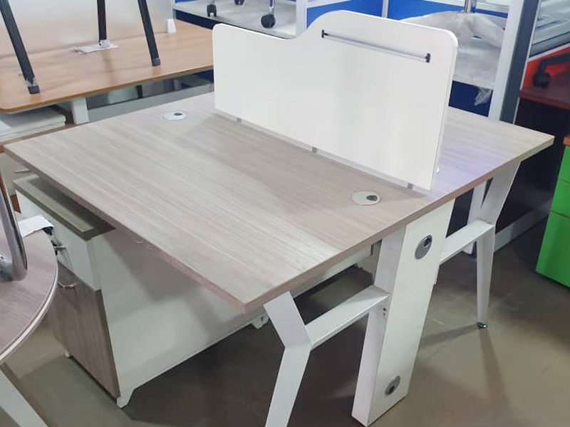 Brown Top 2 Seater Wooden Workstattion
