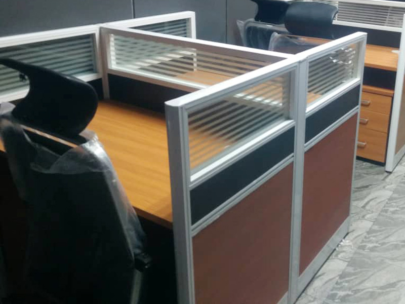 2 in 1 Wooden Brown Top Workstation
