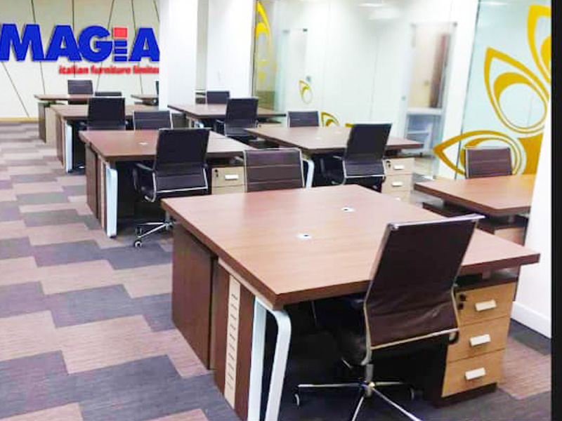 2 Seater Brown Workstation