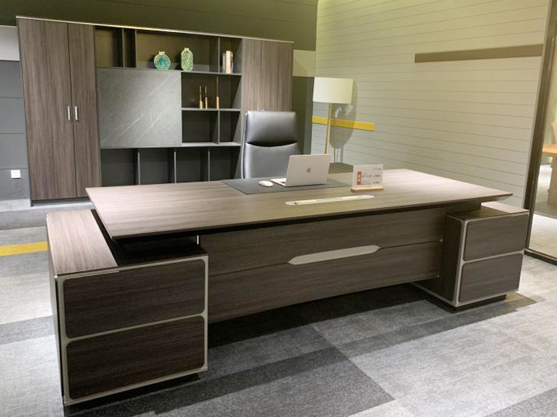 2 Metres Brown Executive Table with Wooden Cabinet