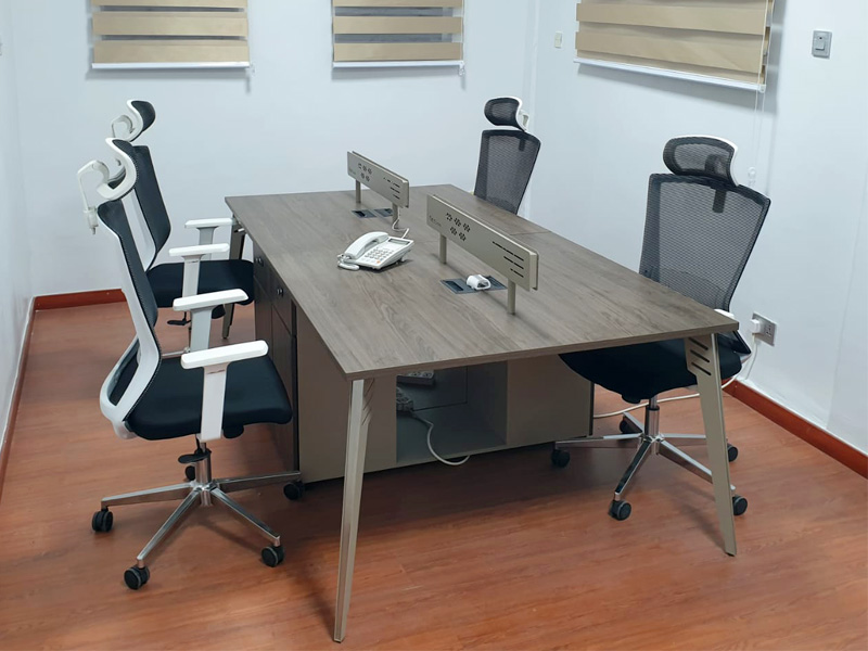 4 in 1 Brown Top Workstation with Drawers