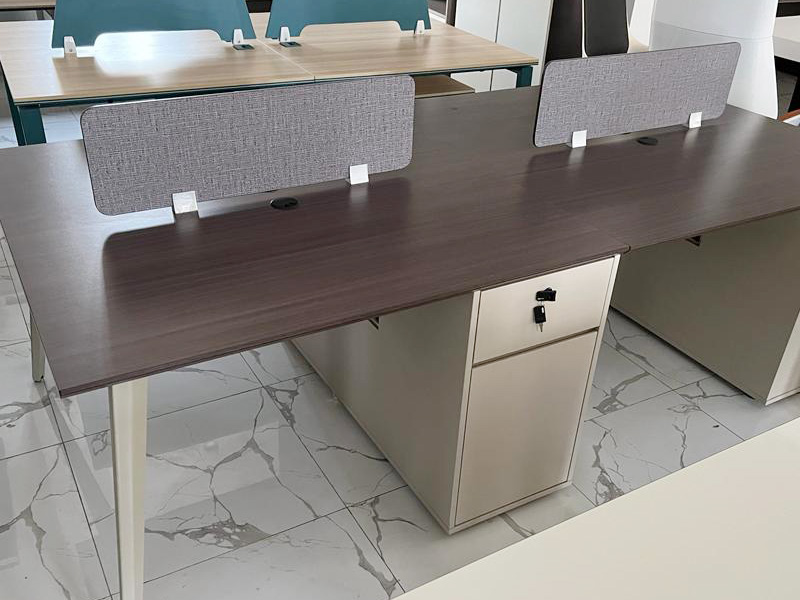 4 in 1 Brown Workstation with Mobile Drawers