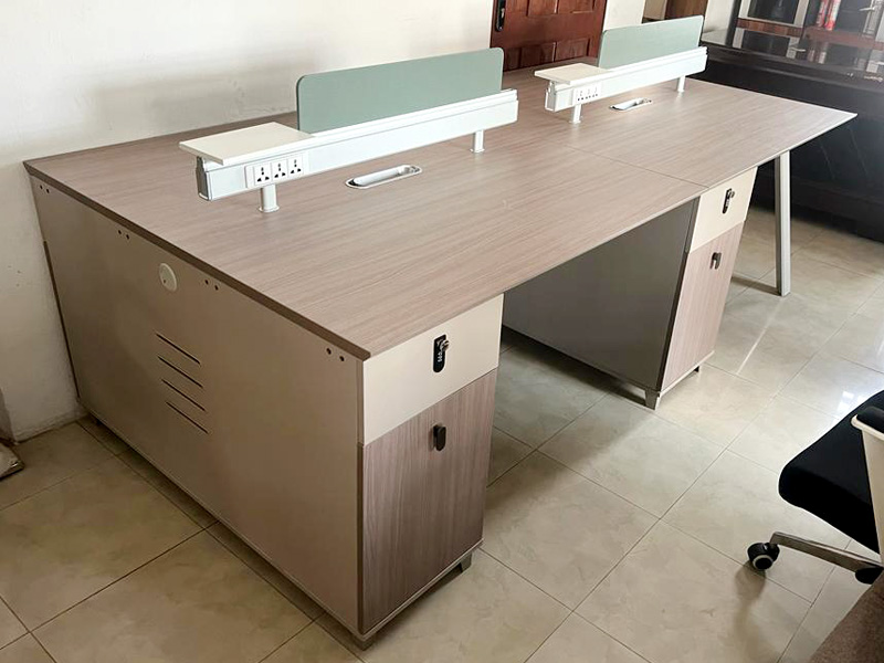4 in 1 Brown Top Workstation with Mobile Drawers