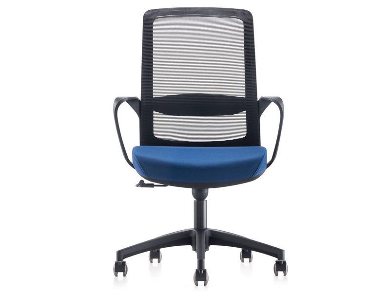Blue Fabric High Back Swivel Chair