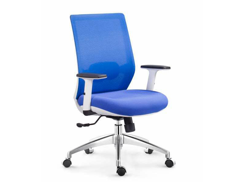 Blue Mesh Back and Fabric Swivel Chair