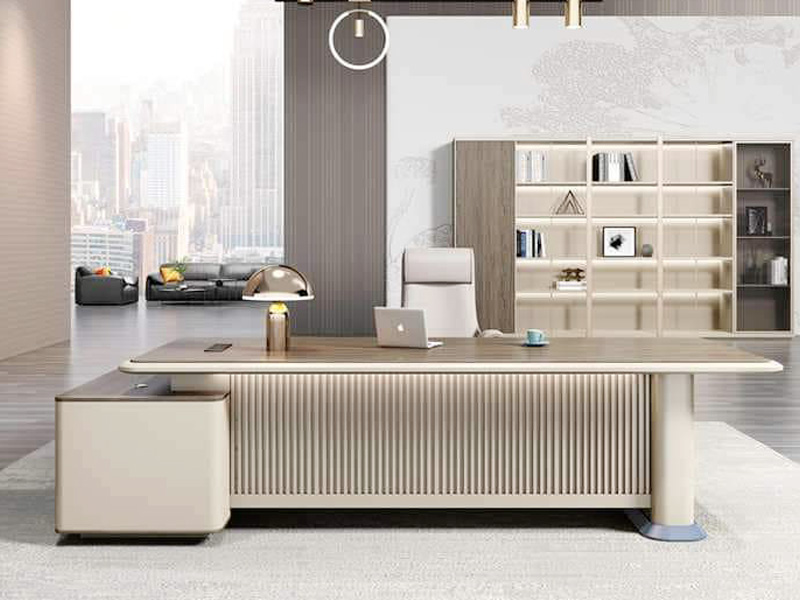 Brown and Cream Executive Table