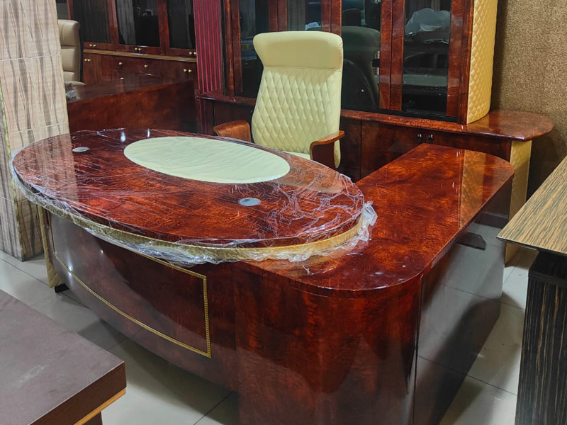 Brown and Marble Top Executive Table