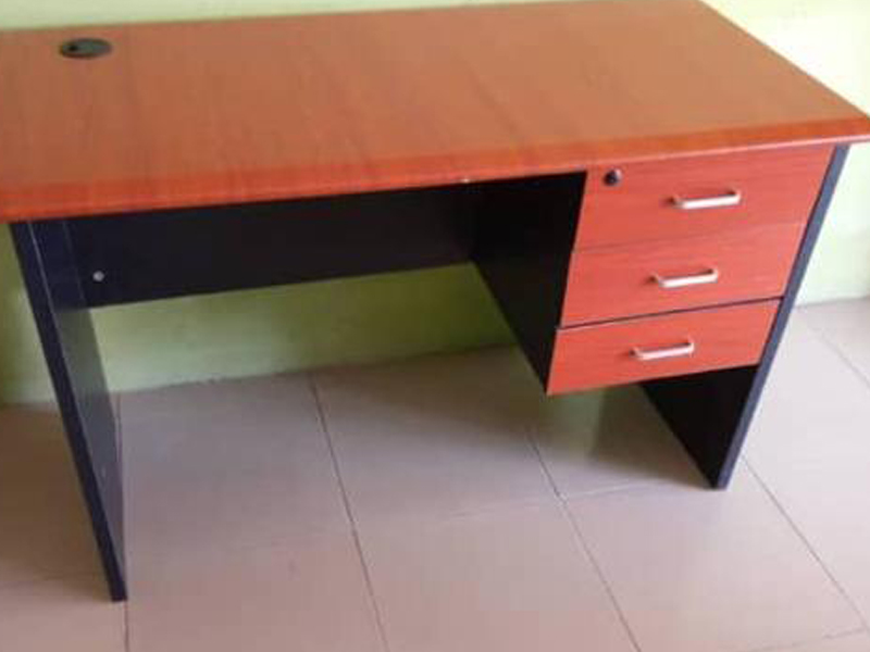 Brown Budget Table with Drawers