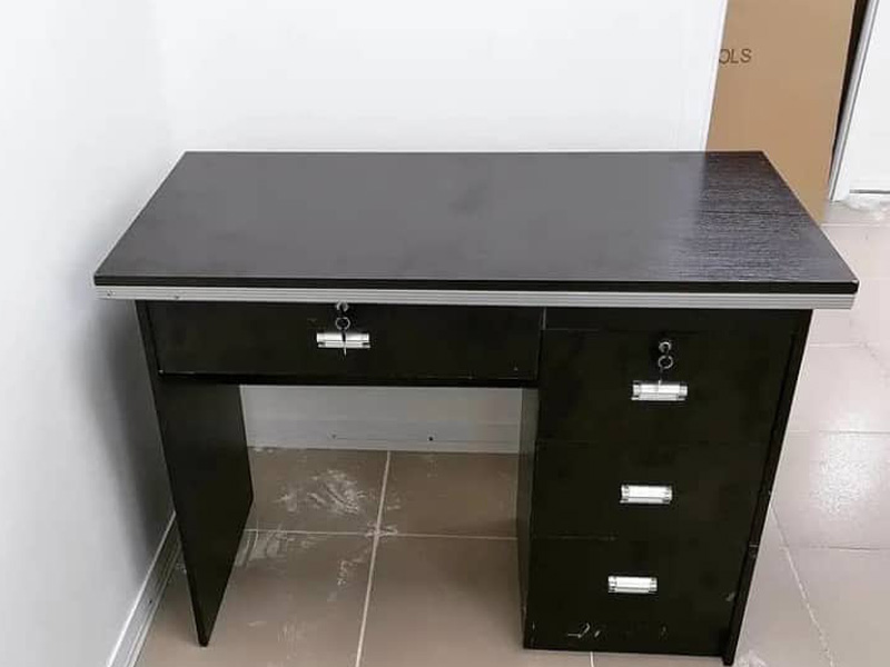 Dark Budget Table with Drawers