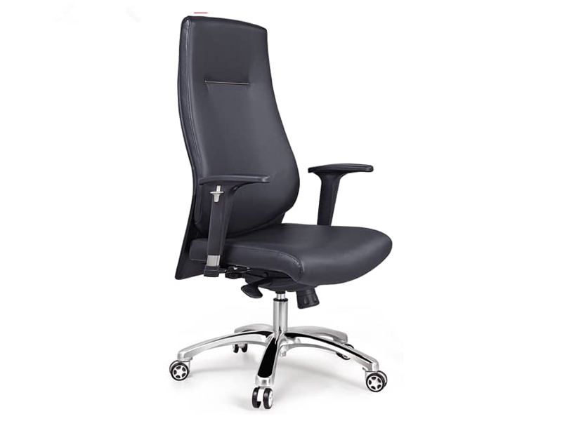 Gray Leather High Back Executive Swivel Chair