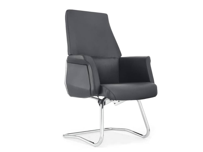 Grey Padded Leather Super Executive Visitor's Chair