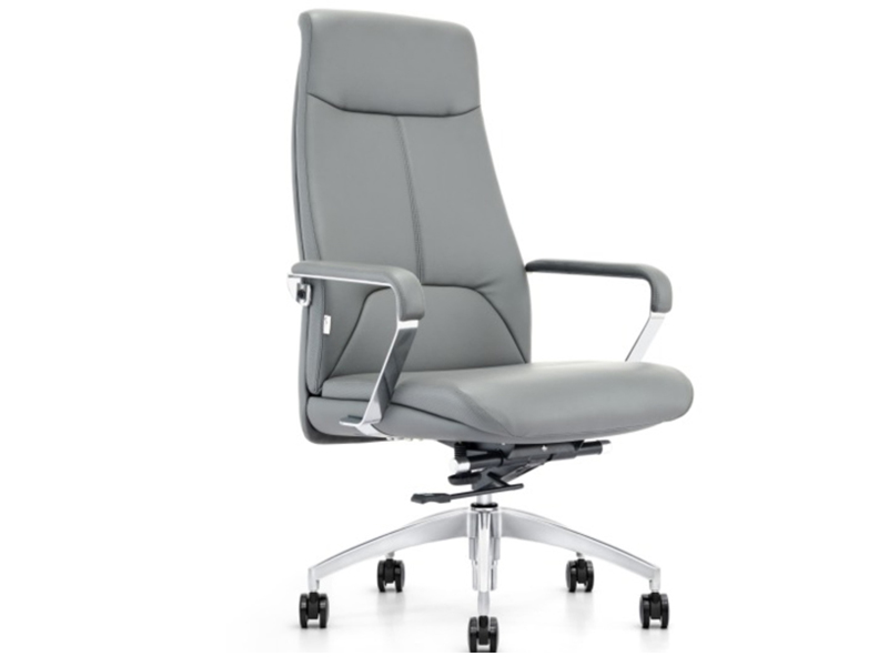 Light Grey Leather Executive Swivel Chair