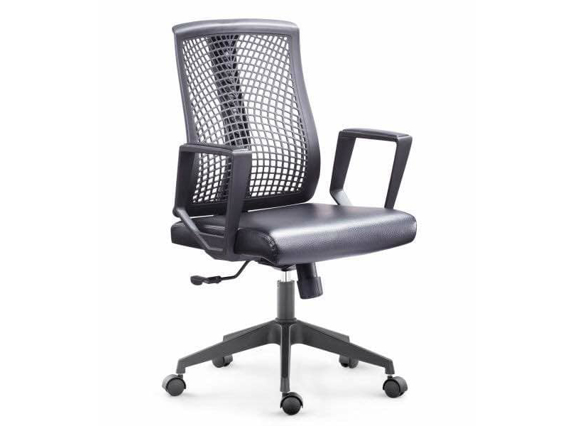 Mesh Back Leather Seat Office Swivel Chair