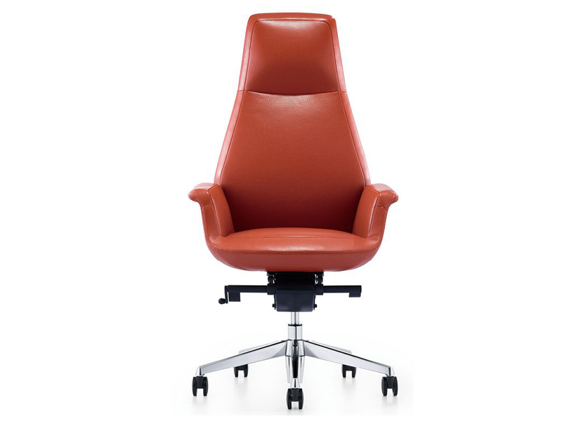 Orange High Back Executive Leather Swivel Chair