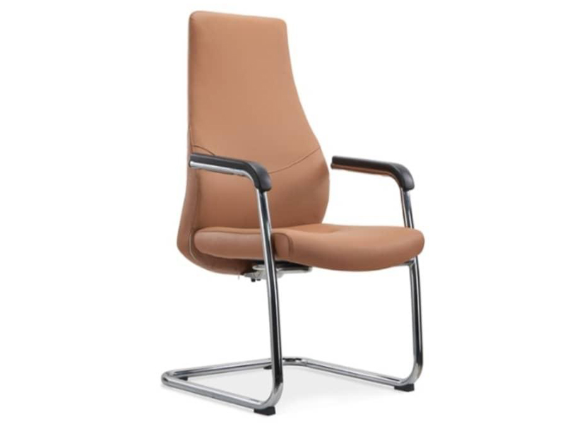 Orange Leather Executive Visitor's Chair