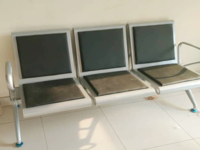 3 Seater Dark Grey Waiting Chair