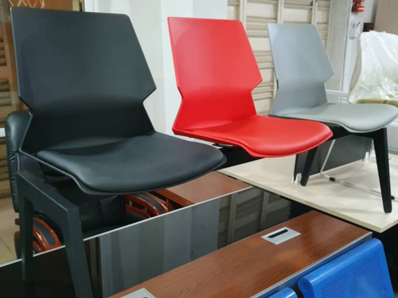 Black Red Grey 3 Seater Waiting Chairs