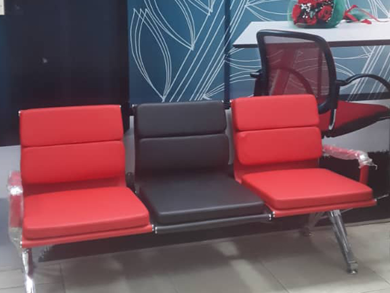 Grey and Red Waiting Chair