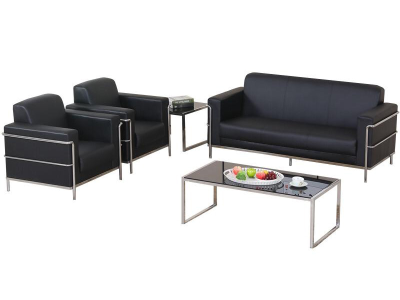 Black Leather Waiting Chair
