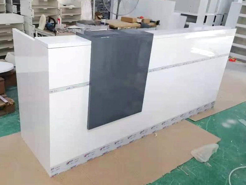 White and Grey Reception Desk